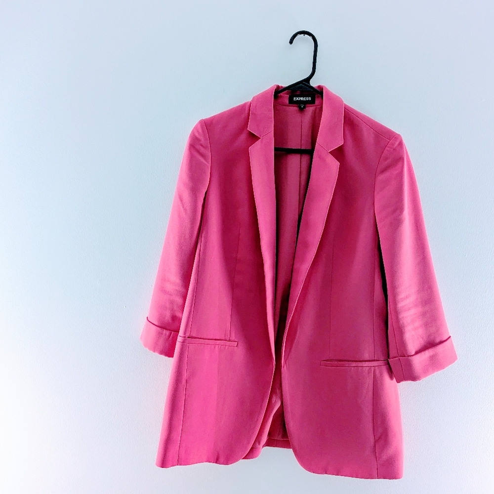Express Pink Blazer Size Medium Lightweight Business Casual Tailored Jacket